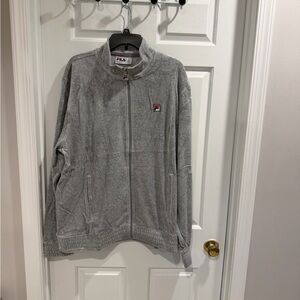 NWT Fila Gray Velour Full-Zip Track Jacket Men’s Sz XXL $80